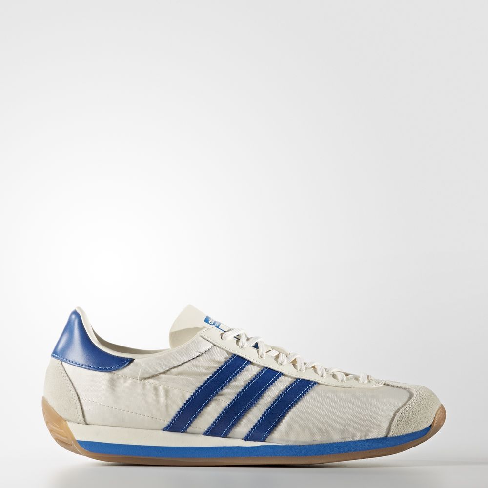 Adidas Country Og - Originals γυναικεια - Ασπρα/Μπλε/Κρέμα Ασπρα,Μέγεθος: EU 36 – 54 2/3 (733UXTBJ)